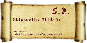 Stipkovits Milán névjegykártya