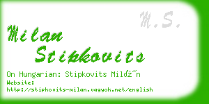 milan stipkovits business card